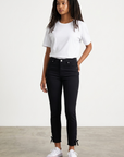 Stretch Jeans mit Flecht-Details in navy und beige