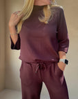 Banu Shirt mit hohem Ausschnitt in Aubergine