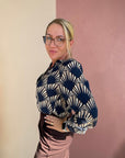 Edle Bluse mit Muschelprint