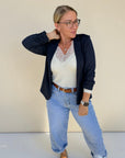 Longshirt mit Spitze in Creme