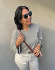 Edle Bluse mit Hahnentrittmuster