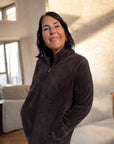 Plus Size Kuscheljacke in Dunkelbraun