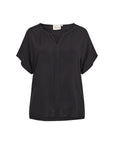 Basic Bluse mit V-Ausschnitt in Schwarz