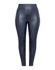 Plus Size Kunstleder-Leggings in Dunkelblau