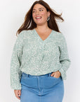 Bluse mit V-Ausschnitt Plus Size