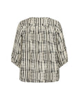 Plus Size Bluse mit abstraktem Print und 3/4 Ärmeln