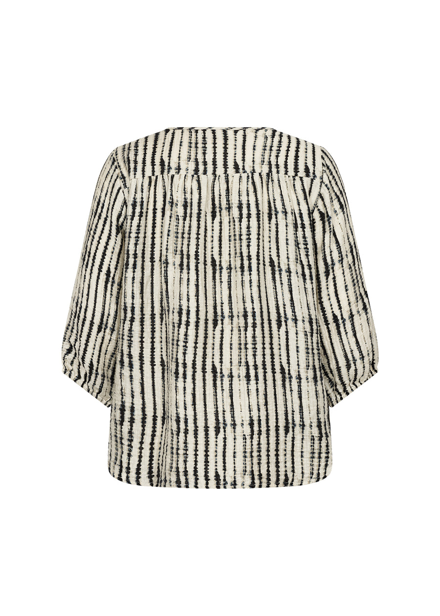 Plus Size Bluse mit abstraktem Print und 3/4 Ärmeln