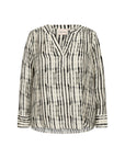 Plus Size Bluse mit abstraktem Print und V-Ausschnitt