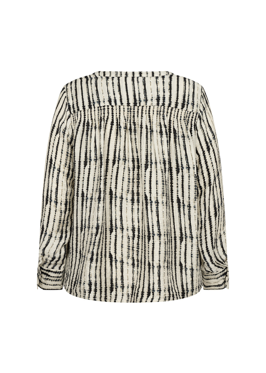 Plus Size Bluse mit abstraktem Print und V-Ausschnitt
