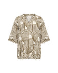 Plus Size Bluse mit V-Ausschnitt und abstraktem Print