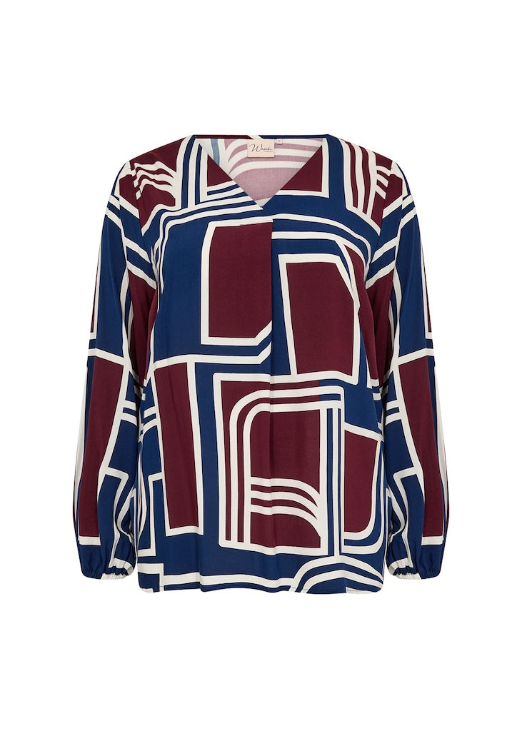 Plus Size Bluse mit geometrischem Print