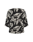 Plus Size Shirt mit 3/4 Ärmel und abstraktem Druck