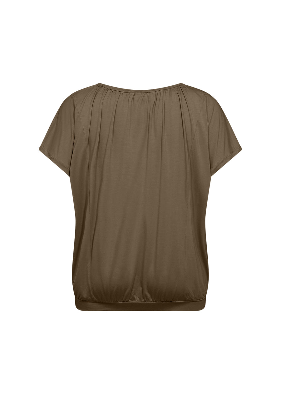 Shirt mit Bund in khaki Plus Size