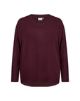 Plus Size Basic Langarmshirt in Aubergine