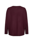 Plus Size Basic Langarmshirt in Aubergine