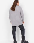 Plus Size Basic Langarmshirt in Grau