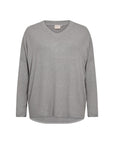 Plus Size Basic Langarmshirt in Grau