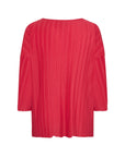 Plissee Bluse in Rot Plus Size
