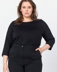 Shirt mit 3/4 Ärmeln in Schwarz