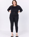 Shirt mit 3/4 Ärmeln in Schwarz