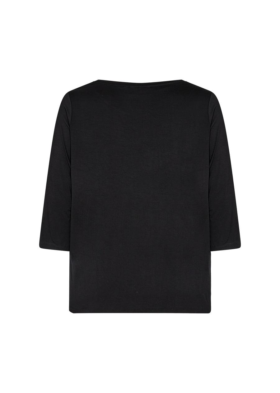 Shirt mit 3/4 Ärmeln in Schwarz