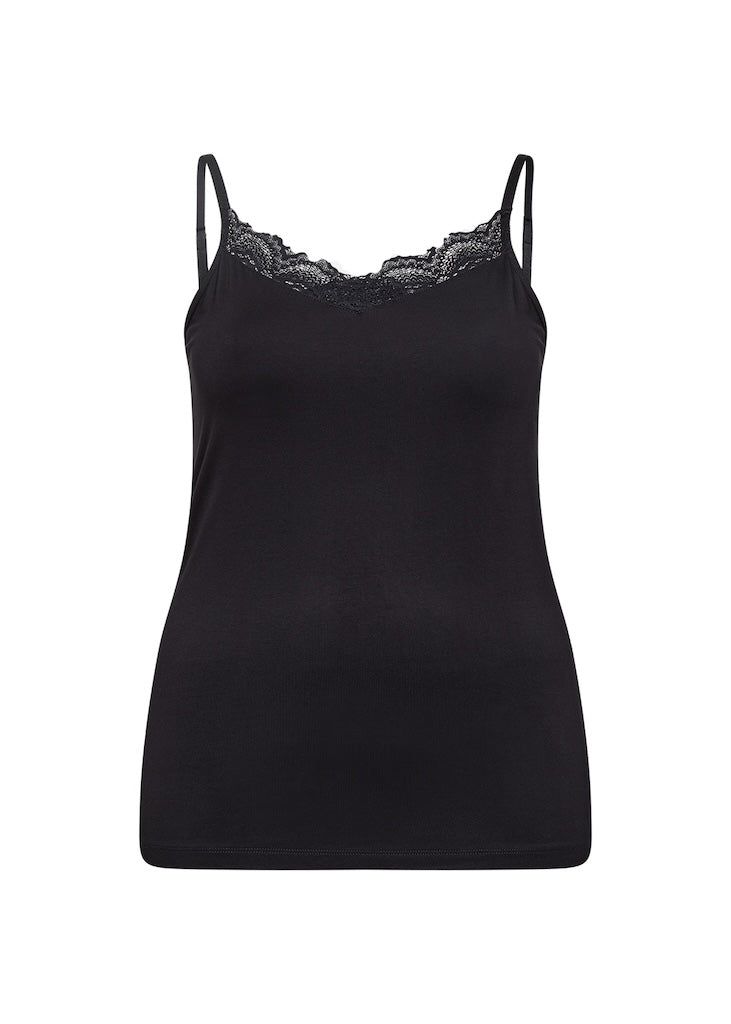 Spitzentop Plus Size in Schwarz