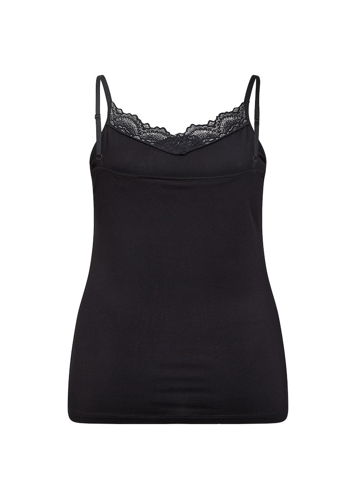 Spitzentop Plus Size in Schwarz