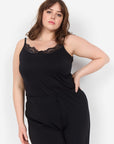 Spitzentop Plus Size in Schwarz