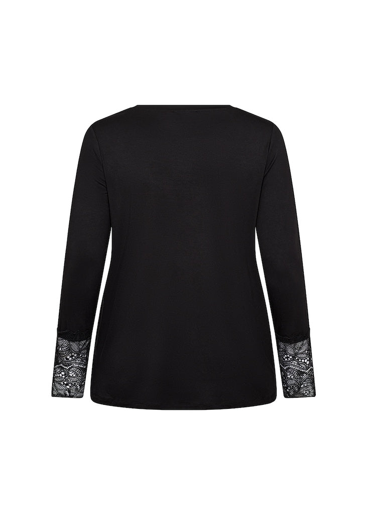 Longshirt Plus Size in Schwarz