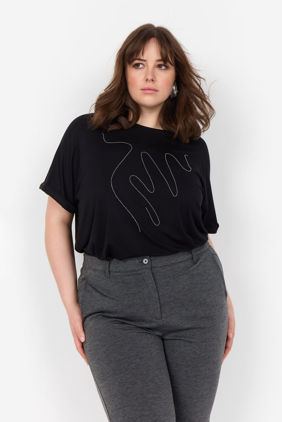 Shirt Plus Size mit Glitzerapplikation