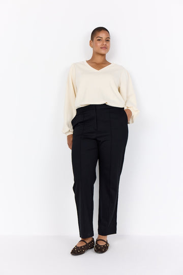 feine Hose in Schwarz mit Bügelfalte Plus Size