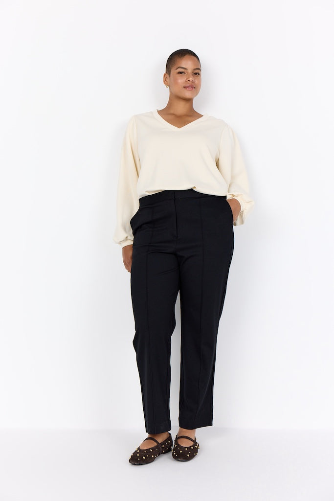 feine Hose in Schwarz mit Bügelfalte Plus Size