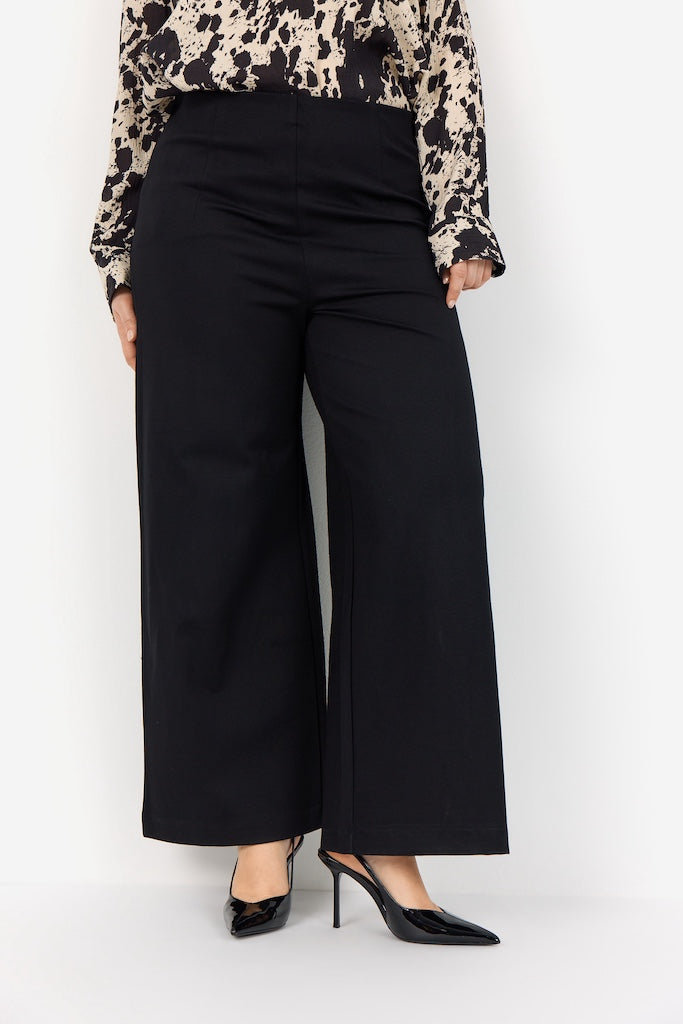 weite feine Hose in Schwarz Plus Size