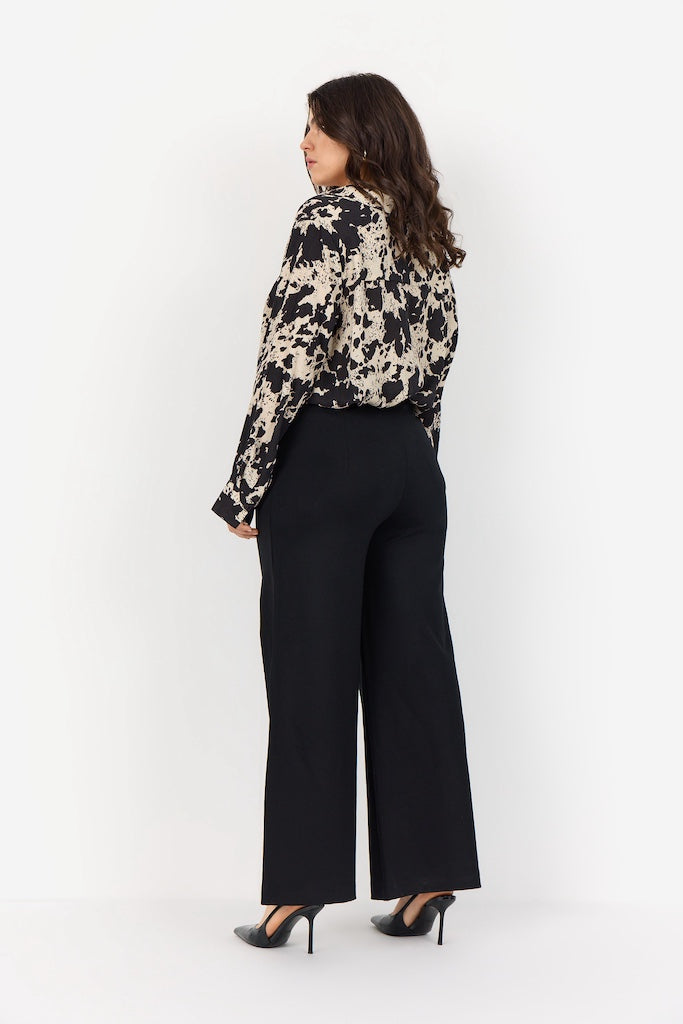 weite feine Hose in Schwarz Plus Size