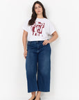 Plus Size Shirt mit Print in Bordeaux