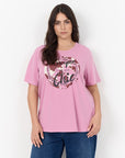 Plus Size Shirt mit Print in Rosa