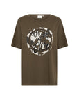 Plus Size Shirt mit Print in Khaki
