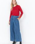 Langarmshirt mit Spitzendetails in Rot