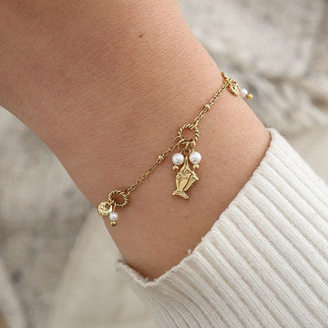 Fisch-Armband mit Perlen